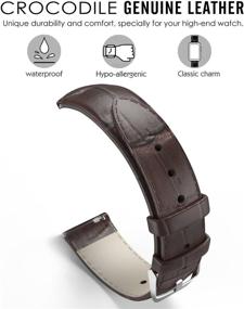 img 3 attached to 👉 MoKo 22mm Quick Release Universal Watch Band: Stylish Leather Crocodile Pattern Strap for Sport Watches (Brown)