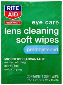 img 1 attached to 👓 Rite Aid Soft Lens Cleaning Wipes - 80 Count Packets, Quick-Drying, Anti-Streak Formula for Eyeglasses, Eye Glass Cleaner and Cloths - Lens Wipes