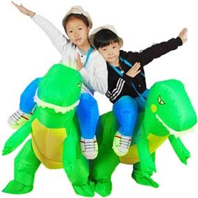 img 4 attached to 🦖 Halloween Inflatable Dinosaur T Rex Costume - Roar with Jurassic Fun!