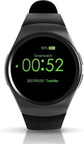 img 4 attached to 📱 Keoker KW18 1.3" IPS Round Touch Screen Bluetooth Smart Watch Phone with SIM Card Slot, Sleep & Heart Rate Monitor, Pedometer for iOS & Android - Black