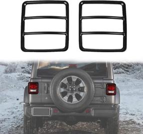img 4 attached to 🚗 JeCar Metal Tail Light Guard Cover for 2018-2021 Jeep Wrangler JL Sport/Sports - Pair (Durable Off-Road)