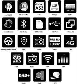 img 3 attached to 8-ядерный Android 10 автомагнитола с GPS и DVD-плеером, совместимый с автомобилями Dodge Ram Challenger и Wrangler JK | Одиночный Дин 6.2" | 4 ГБ ОЗУ + 64 ГБ ПЗУ | Автомобильное радио с навигацией, Bluetooth, 4G, Wifi, USB и SD