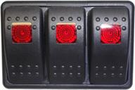 fastronix red lighted 3 rocker switch panel for automotive and marine applications logo