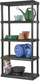 img 4 attached to 🔄 Sterilite 01553V01 5-Shelf Unit with Flat Gray Shelves & Legs - 1-Pack