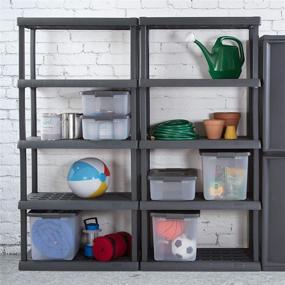 img 2 attached to 🔄 Sterilite 01553V01 5-Shelf Unit with Flat Gray Shelves & Legs - 1-Pack