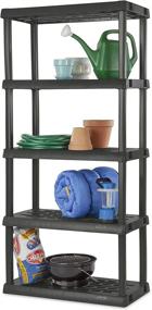 img 1 attached to 🔄 Sterilite 01553V01 5-Shelf Unit with Flat Gray Shelves & Legs - 1-Pack