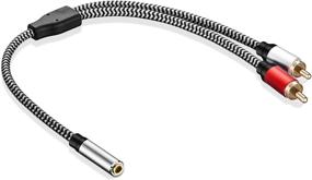 img 2 attached to 🔌 Morelecs 3.5mm Female to 2RCA Male Stereo Audio Cable - 3.5mm TRS Stereo to Dual RCA Jack Adapter Cable for Smartphones, MP3s, Tablets, and Home Theaters