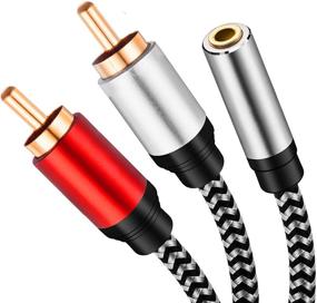 img 3 attached to 🔌 Morelecs 3.5mm Female to 2RCA Male Stereo Audio Cable - 3.5mm TRS Stereo to Dual RCA Jack Adapter Cable for Smartphones, MP3s, Tablets, and Home Theaters