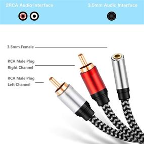 img 1 attached to 🔌 Morelecs 3.5mm Female to 2RCA Male Stereo Audio Cable - 3.5mm TRS Stereo to Dual RCA Jack Adapter Cable for Smartphones, MP3s, Tablets, and Home Theaters