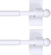 👉 h.versailtex 2 pack magnetic curtain rods: top and bottom adjustable appliances for metal doors, iron and steel places - petite ball ends, 16 to 28 inch, 1/4 inch diameter, white logo