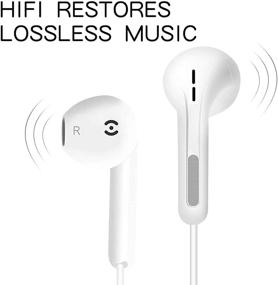 img 3 attached to 2 Pack In-Ear Headphones for iPhone with Mic & Volume Control - Stereo Sound Earbuds Compatible with iPhone 12/7/8/X/Xs/XR/11/SE - White
