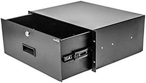 img 2 attached to 🗄️ NavePoint 19 Inch Rack Mount DJ Locking Lockable Deep Drawer with Key 4U Server Cabinet Case