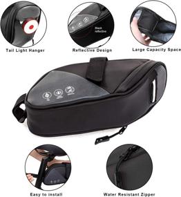 img 3 attached to 🚴 Waterproof Sykooria Bike Saddle Bag - Large Capacity Pouch for Road Bikes, Mountain Bikes and More, with Taillight Hook Loop - Under Seat Bicycle Pack