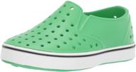 👟 native shoes toddler / little kid miles slip-on в цвете grasshopper green / shell white, размер 9 (малыш) m - стильная и комфортная обувь логотип