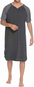 img 4 attached to 🌙 Stylish Ekouaer Nightshirt Pajamas: Comfortable Sleep & Lounge Attire for Men