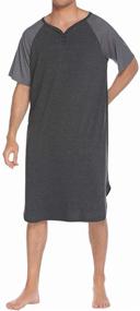 img 2 attached to 🌙 Stylish Ekouaer Nightshirt Pajamas: Comfortable Sleep & Lounge Attire for Men