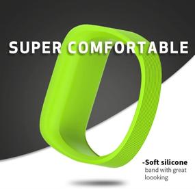 img 2 attached to 🌿 ANCOOL Soft Wristbands Replacement for Vivofit JR/Vivofit JR2/Vivofit 3 Tracker - Compatible and Kid-friendly (Green, Large)