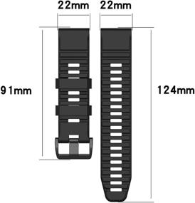 img 3 attached to 📱 Мягкий ремешок Quick Fit из резины для Garmin Approach S62/S60, Fenix 5/Fenix 6, Forerunner 935/Forerunner 945 – выбор в нескольких цветах