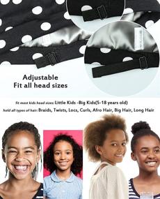 img 1 attached to Alnorm Satin Lined Hair Bonnets for Curly Girls & Teens with Adjustable Comfort Elastic Band