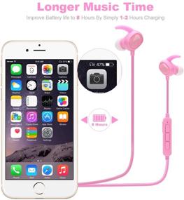 img 2 attached to 🎧 Pink Kids Headphones: Wireless Bluetooth, Magnetic Earbuds, Stereo Sound & Mic for Girls - Ideal for School Travel!