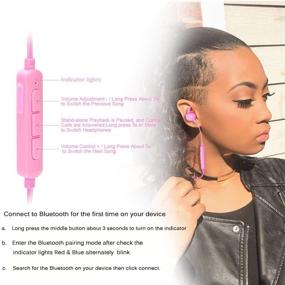 img 1 attached to 🎧 Pink Kids Headphones: Wireless Bluetooth, Magnetic Earbuds, Stereo Sound & Mic for Girls - Ideal for School Travel!