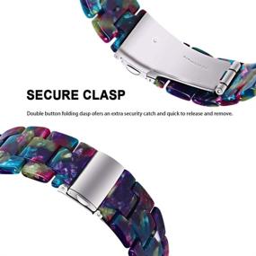 img 2 attached to Multicolor Resin Bracelet Band for Fitbit Versa 2 / Versa Lite / Versa Smartwatch - Stainless Steel Buckle, Women's Replacement Strap