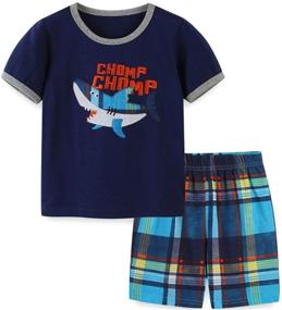 img 4 attached to Floral Kids' Clothing Sets: Comfy and Casual Summer Cotton Outfits for Boys