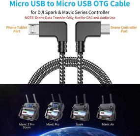 img 3 attached to 🔌 1FT микро USB к микро USB кабель данных для Android телефона планшета OTG со шнуром под углом 90 градусов - Совместим с пультами DJI Spark, Mavic Pro, Platinum, Air, 2 Pro, Zoom (1 штука)