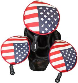 img 1 attached to Majek USA Patriot Golf Zipper Head Covers – Driver 1 3 5 Fairway Woods Headcovers, U.S.A Neoprene Style, Patriotic Design – Fits All Fairway Clubs and Drivers up to 460cc