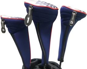 img 3 attached to Majek USA Patriot Golf Zipper Head Covers – Driver 1 3 5 Fairway Woods Headcovers, U.S.A Neoprene Style, Patriotic Design – Fits All Fairway Clubs and Drivers up to 460cc