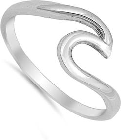 img 1 attached to Sterling Silver Women's Jewelry with Stylish Wave Polishing