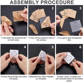 img 2 attached to NBEADS 25 Pcs Clear Acrylic Sheets: 5.1x5.1cm Square Transparent Boards for DIY Crafts, Picture Display with Keychain Blanks