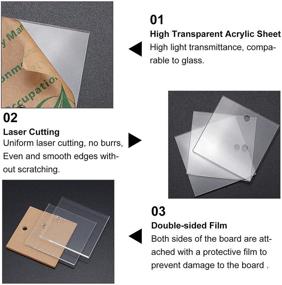 img 1 attached to NBEADS 25 Pcs Clear Acrylic Sheets: 5.1x5.1cm Square Transparent Boards for DIY Crafts, Picture Display with Keychain Blanks