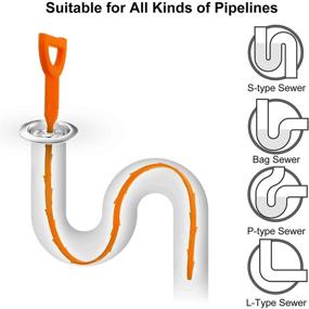 img 1 attached to 6-Pack Drain Clog Remover Kit: Hair Cleaning Tool to Clear Sink, Toilet, and Tub Drains Effectively
