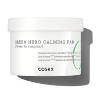 🌿 cosrx one step green hero calming pad: 70 pads with green tea leaf water and centella asiatica extract. exfoliating, cleansing, and paraben-free! logo