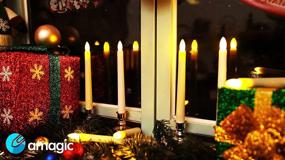 img 3 attached to 🕯️ Amagic 9Pcs Flameless Taper Candles with Gold Bases - Battery Operated, LED Flickering Flame Candles, Warm White Light, Remote Control - Perfect for Christmas Window Decorations & Halloween