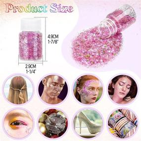 img 1 attached to 🌈 20-Color Sparkling Opal Glitter Set for Resin Crafts, Mixology, and Iridescent Fine Glitter Sequins for Tumblers, Slime, Holographic Cosmetic Glitters for Makeup, Nail, Body Art, Festival Decor