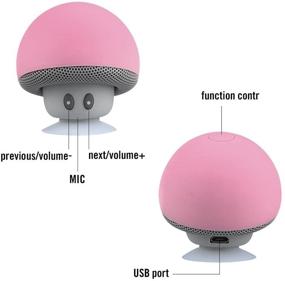 img 1 attached to 🍄 Hipipooo Cute Speaker: Mini Mushroom-Shaped Bluetooth Speaker for Kitchen, Bedroom, Car, Desk, Party, Outdoor – Pink