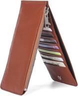 👜 stylish and secure: noedy rfid blocking womens genuine leather slim card organizer wallet logo