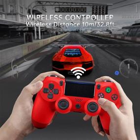 img 1 attached to 🎮 Red EUIYI PS4 Wireless Game Controller Joystick for Playstation 4 Slim Pro Console with 1200mAh Battery Vibration Turbo
