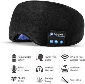 img 3 attached to Наушники для сна Voerou 5.2 Bluetooth с музыкой и ультратонкими динамиками в маске для сна - идеально подходят для сна, путешествий на самолете, медитации и расслабления - уникальные подарки для мужчин и женщин - черного цвета