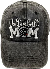 img 4 attached to LOKIDVE Embroidered Volleyball Distressed Baseball