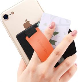 img 4 attached to Silicone Clementine Phone Grip Card Holder with Stand, Secure Stick on Wallet for iPhone with Pop Out Stand for Table - Sinji Pouch B-Grip" - Силиконовый держатель карт Sinjimoru Clementine с подставкой для телефона, надежное крепление кошелька на iPhone с выдвижной подставкой для стола - Sinji Pouch B-Grip