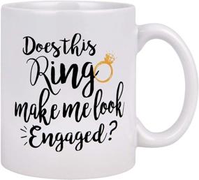 img 4 attached to 💍 Engaging Coffee Mug: Does This Ring Make Me Look Engaged? - Funny Tea Cup for Men and Women - Novelty Gift for Birthday, Festival, Christmas, Engagement