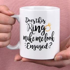 img 3 attached to 💍 Engaging Coffee Mug: Does This Ring Make Me Look Engaged? - Funny Tea Cup for Men and Women - Novelty Gift for Birthday, Festival, Christmas, Engagement