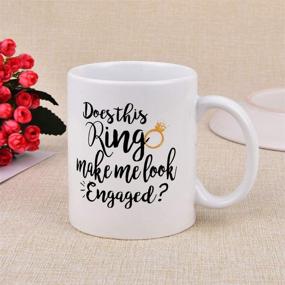 img 1 attached to 💍 Engaging Coffee Mug: Does This Ring Make Me Look Engaged? - Funny Tea Cup for Men and Women - Novelty Gift for Birthday, Festival, Christmas, Engagement