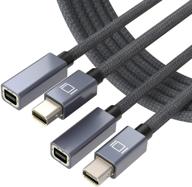 🔌 мини-удлинительный кабель displayport (набор из 2 штук, несовместим с thunderbolt) - 3.3 фута мини displayport мужской к женскому мини dp адаптер для видео 4k@60 гц, подходит для macbook pro/air, imac, surface, dell, lenovo логотип