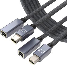 img 4 attached to 🔌 Мини-удлинительный кабель DisplayPort (набор из 2 штук, несовместим с Thunderbolt) - 3.3 фута Мини DisplayPort мужской к женскому Мини DP адаптер для видео 4K@60 Гц, подходит для MacBook Pro/Air, iMac, Surface, Dell, Lenovo