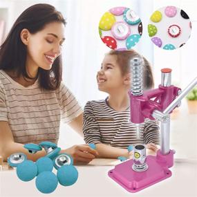 img 2 attached to 🔘 TWSOUL Button Maker: Handmade Fabric Covered Button Machine with 4 Molds - DIY Tool with 400 Pcs Pink Buttons