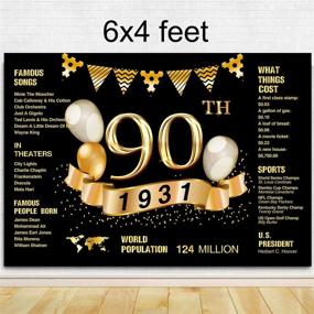 img 2 attached to Golden Glitter Shiny Background – 90th Birthday Photography Backdrop – 1931 Sign – 90 Years Old Age Party Photo Banner Photobooth Props Decorations for 90th Wedding Anniversary Party (Black)